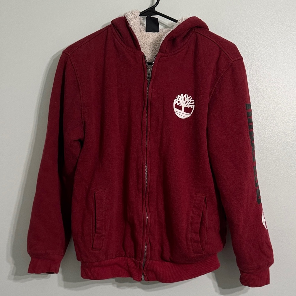 Timberland Maroon Fleece-Lined Jacket